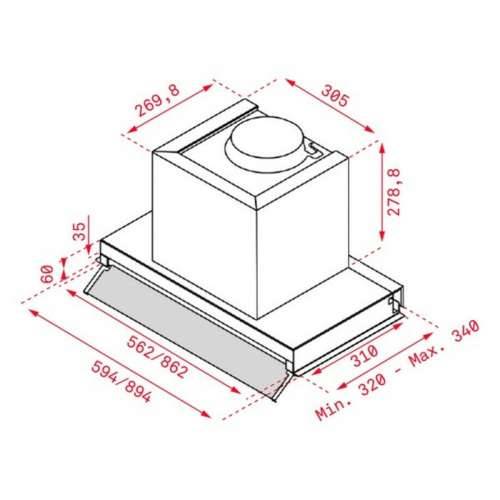 Konvencionalna Napa Teka 113100000 90 cm 255 m3/h 50 dB 250W Srebrna Čelik A Cijena