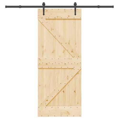 Klizna vrata s priborom za montažu 85 x 210 cm masivna borovina - 85 x 210 cm (213.5 cm) 1 Trokutasti Cijena
