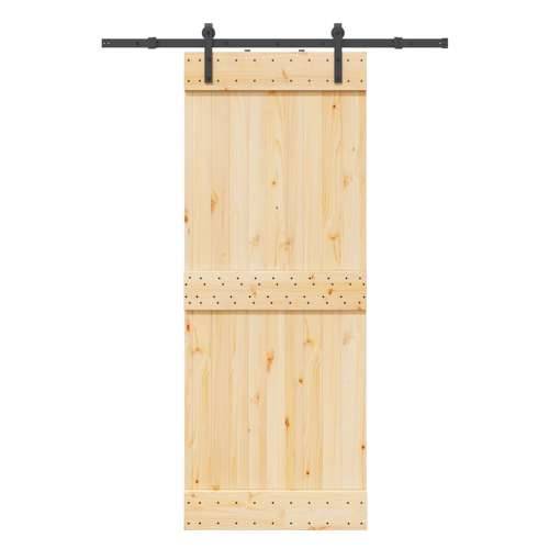 Klizna vrata s priborom za montažu 80 x 210 cm masivna borovina - 80 x 210 cm (152.5 cm) 1 Cijena