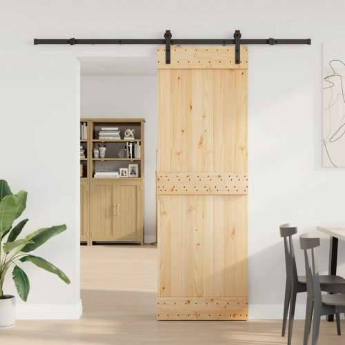 Klizna vrata s priborom za montažu 70 x 210 cm masivna borovina - 70 x 210 cm (213.5 cm) 1 Cijena