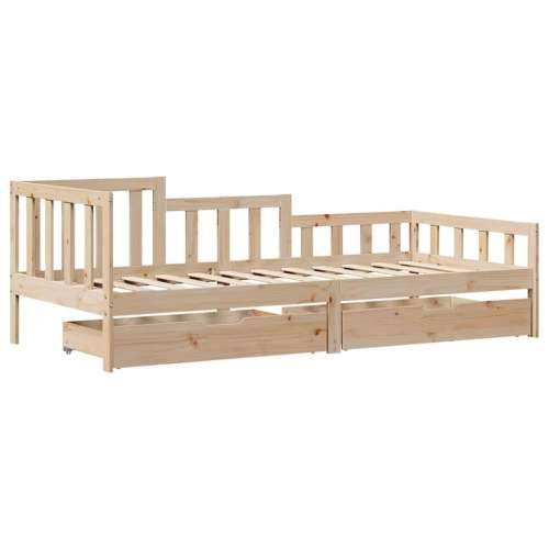 Dnevni krevet s ladicama bez madraca 90x200 cm masivno drvo Cijena