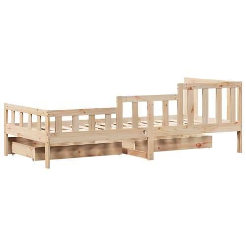 Dnevni krevet s ladicama bez madraca 90x200 cm masivno drvo Cijena