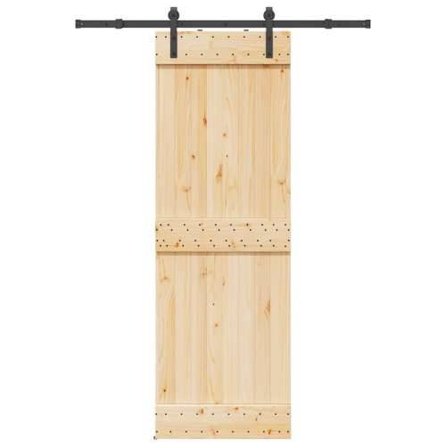 Klizna vrata s priborom za montažu 70 x 210 cm masivna borovina - 70 x 210 cm (152.5 cm) 1 Cijena
