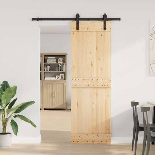 Klizna vrata s priborom za montažu 70 x 210 cm masivna borovina - 70 x 210 cm (152.5 cm) 1 Cijena