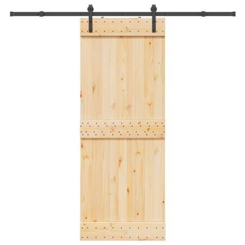 Klizna vrata s priborom za montažu 80 x 210 cm masivna borovina - 80 x 210 cm (213.5 cm) 1 Cijena
