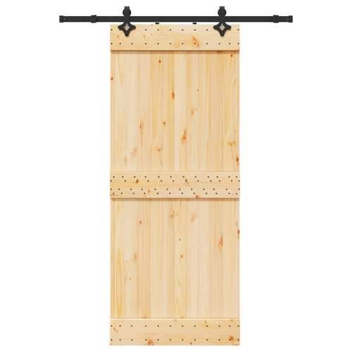 Klizna vrata s priborom za montažu 85 x 210 cm masivna borovina - 85 x 210 cm (152.5 cm) 1 Gladak dizajn Cijena