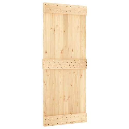Klizna vrata s priborom za montažu 85 x 210 cm masivna borovina - 85 x 210 cm (213.5 cm) 1 Gladak dizajn Cijena
