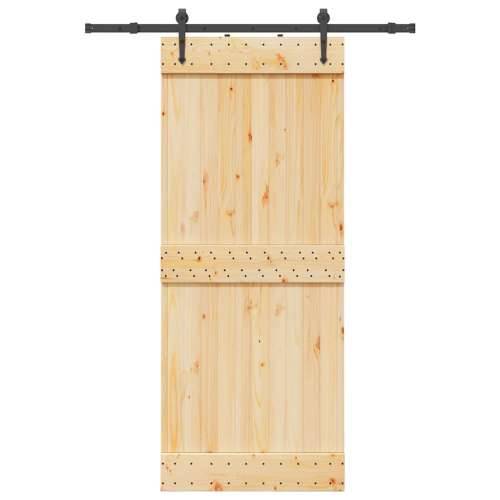 Klizna vrata s priborom za montažu 85 x 210 cm masivna borovina - 85 x 210 cm (152.5 cm) 1 Gladak dizajn Cijena