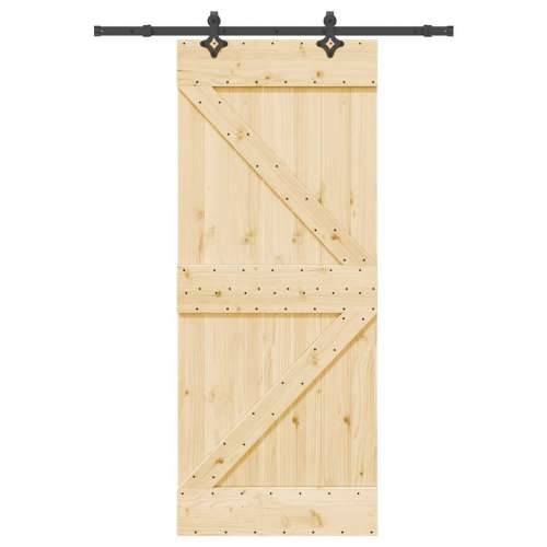 Klizna vrata s priborom za montažu 85 x 210 cm masivna borovina - 85 x 210 cm (152.5 cm) 1 Trokutasti Cijena