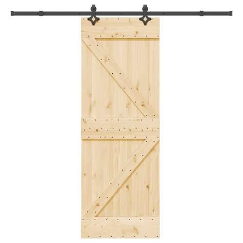 Klizna vrata s priborom za montažu 70 x 210 cm masivna borovina - 70 x 210 cm (213.5 cm) 1 Trokutasti Cijena
