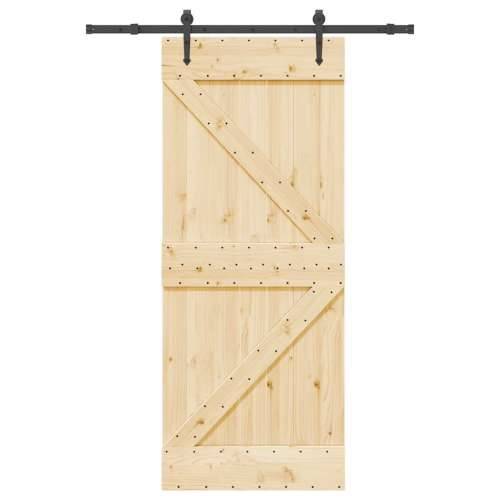 Klizna vrata s priborom za montažu 85 x 210 cm masivna borovina - 85 x 210 cm (152.5 cm) 1 Trokutasti Cijena
