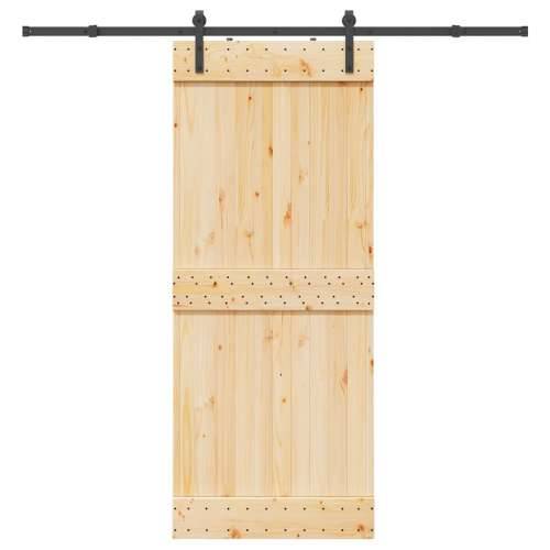 Klizna vrata s priborom za montažu 85 x 210 cm masivna borovina - 85 x 210 cm (213.5 cm) 1 Cijena
