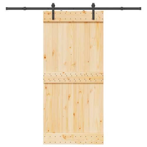 Klizna vrata s priborom za montažu 95 x 210 cm masivna borovina - 95 x 210 cm (213.5 cm) 1 Cijena