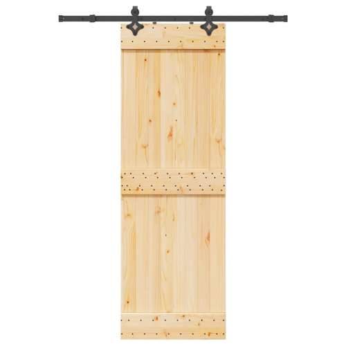 Klizna vrata s priborom za montažu 70 x 210 cm masivna borovina - 70 x 210 cm (152.5 cm) 1 Gladak dizajn Cijena