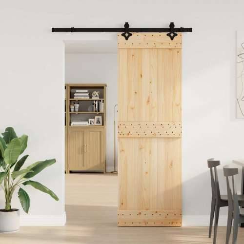 Klizna vrata s priborom za montažu 70 x 210 cm masivna borovina - 70 x 210 cm (152.5 cm) 1 Gladak dizajn Cijena