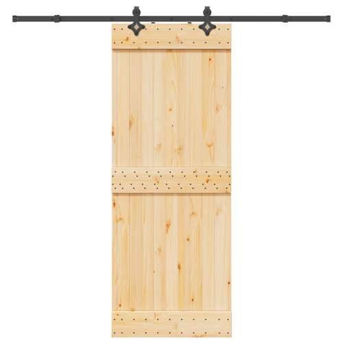 Klizna vrata s priborom za montažu 80 x 210 cm masivna borovina - 80 x 210 cm (213.5 cm) 1 Gladak dizajn Cijena