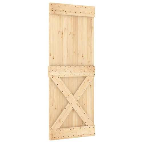 Klizna vrata s priborom za montažu 80 x 210 cm masivna borovina - 80 x 210 cm (152.5 cm) 1 križni dizajn Cijena