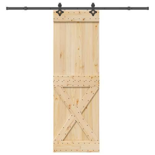 Klizna vrata s priborom za montažu 70 x 210 cm masivna borovina - 70 x 210 cm (213.5 cm) 1 križni dizajn Cijena