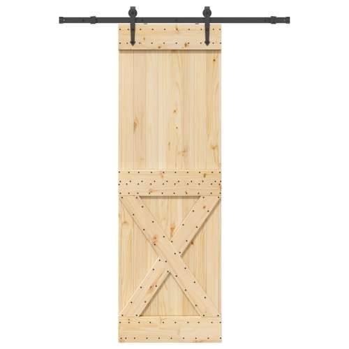 Klizna vrata s priborom za montažu 70 x 210 cm masivna borovina - 70 x 210 cm (152.5 cm) 1 križni dizajn Cijena
