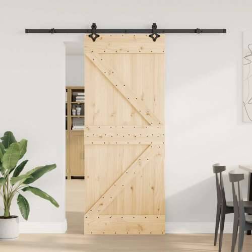 Klizna vrata s priborom za montažu 85 x 210 cm masivna borovina - 85 x 210 cm (213.5 cm) 1 Trokutasti Cijena