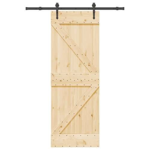 Klizna vrata s priborom za montažu 70 x 210 cm masivna borovina - 70 x 210 cm (152.5 cm) 1 Trokutasti Cijena