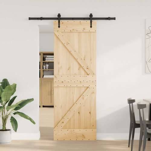 Klizna vrata s priborom za montažu 70 x 210 cm masivna borovina - 70 x 210 cm (152.5 cm) 1 Trokutasti Cijena