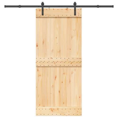 Klizna vrata s priborom za montažu 90 x 210 cm masivna borovina - 90 x 210 cm (213.5 cm) 1 Cijena