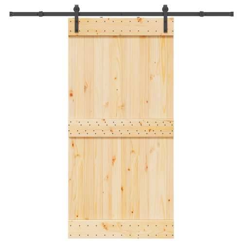 Klizna vrata s priborom za montažu 100x210 cm masivna borovina - 100 x 210 cm (213.5 cm) 1 Cijena