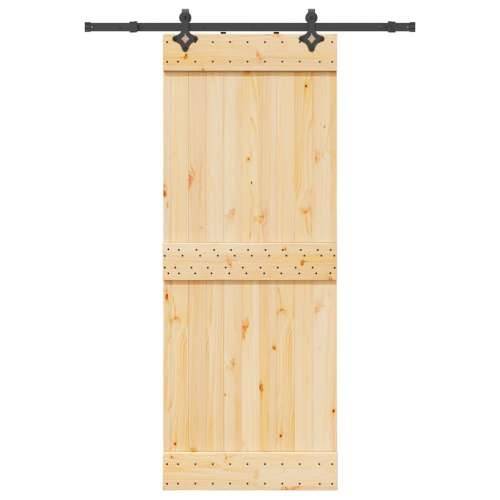 Klizna vrata s priborom za montažu 80 x 210 cm masivna borovina - 80 x 210 cm (152.5 cm) 1 Gladak dizajn Cijena