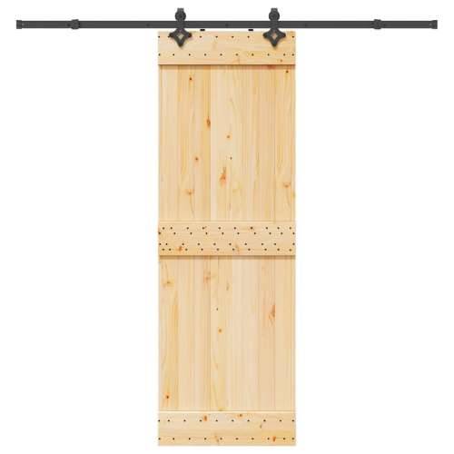 Klizna vrata s priborom za montažu 70 x 210 cm masivna borovina - 70 x 210 cm (213.5 cm) 1 Gladak dizajn Cijena
