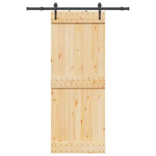 Klizna vrata s priborom za montažu 80 x 210 cm masivna borovina - 80 x 210 cm (152.5 cm) 1 Gladak dizajn Cijena