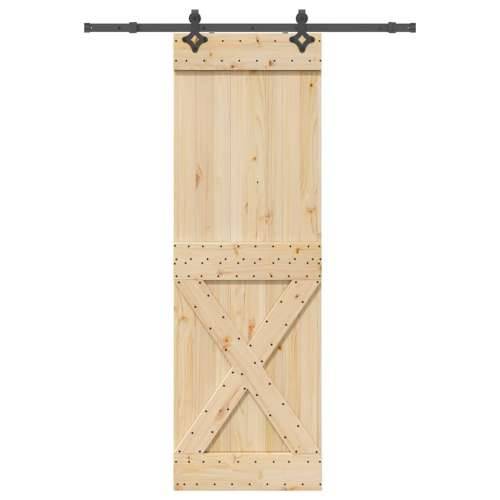 Klizna vrata s priborom za montažu 70 x 210 cm masivna borovina - 70 x 210 cm (152.5 cm) 1 križni dizajn Cijena
