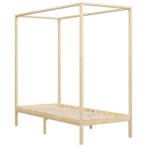 Okvir za krevet s baldahinom od masivne borovine 90 x 200 cm - Smeđa 90 x 200 cm Cijena