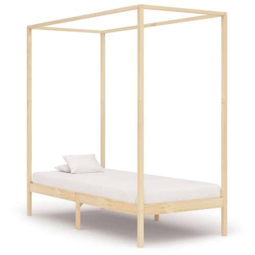 Okvir za krevet s baldahinom od masivne borovine 100 x 200 cm - Smeđa 100 x 200 cm Cijena