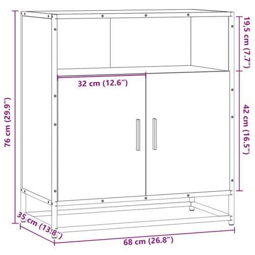 Komoda boja hrasta 68x35x76 cm konstruirano drvo - sonoma hrast 1 Cijena