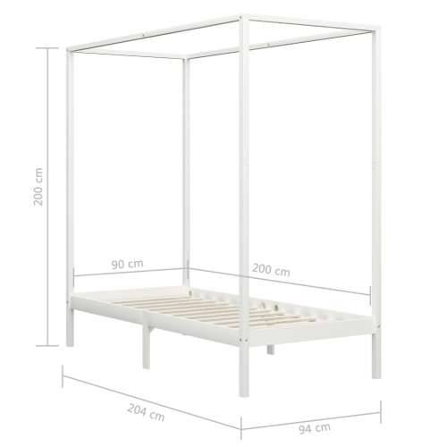 Okvir za krevet s baldahinom od borovine bijeli 90 x 200 cm - Bijela 90 x 200 cm Cijena