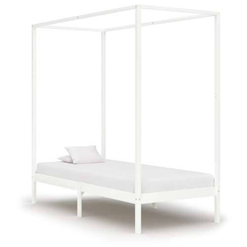 Okvir za krevet s baldahinom od borovine bijeli 100 x 200 cm Bijela 100 x 200 cm Cijena