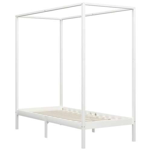 Okvir za krevet s baldahinom od borovine bijeli 100 x 200 cm Bijela 100 x 200 cm Cijena
