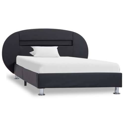 Okvir kreveta od umjetne kože s LED svjetlima crni 90 x 200 cm - Crna 90 x 200 cm Cijena