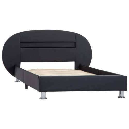 Okvir kreveta od umjetne kože s LED svjetlima crni 90 x 200 cm - Crna 90 x 200 cm Cijena