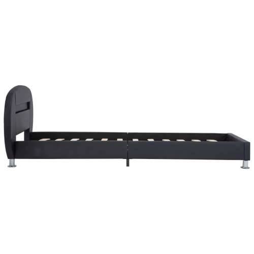 Okvir kreveta od umjetne kože s LED svjetlima crni 90 x 200 cm - Crna 90 x 200 cm Cijena