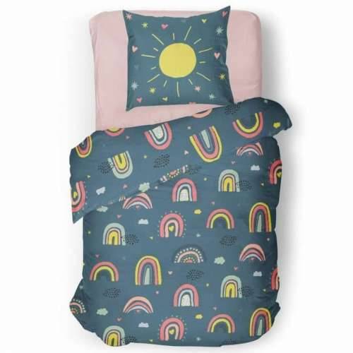Set pokrivača za poplun Roupillon rainbow 140 x 200 cm Plava 2 Dijelovi Cijena