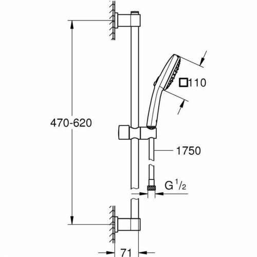 Stup za tuširanje Grohe Vitalio Comfort 110 ABS Plastika Cijena