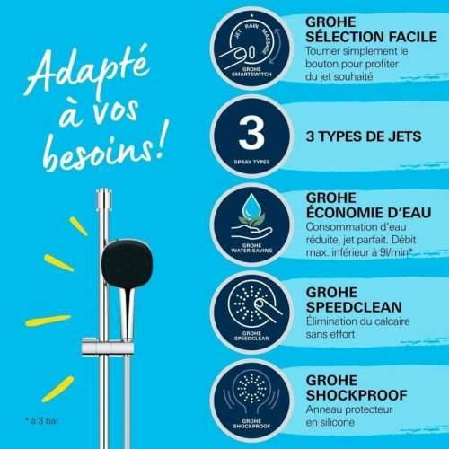 Stup za tuširanje Grohe Vitalio Comfort 110 ABS Plastika Cijena