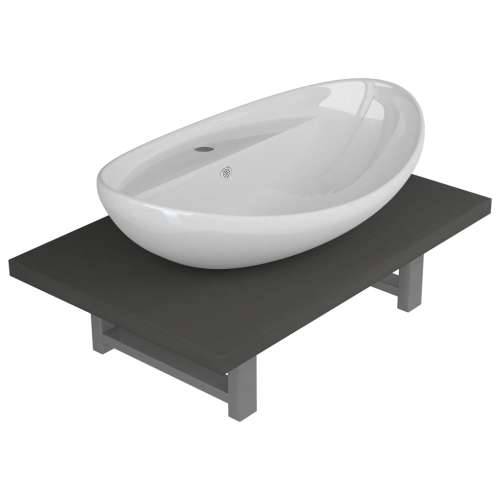 Dvodijelni set kupaonskog namještaja keramički sivi - Siva 60 cm 1 Cijena