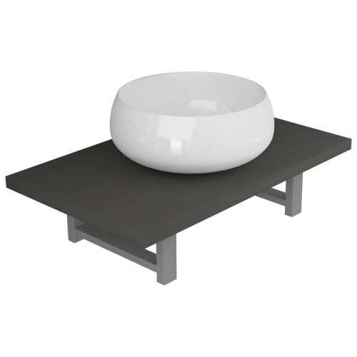 Dvodijelni set kupaonskog namještaja keramički sivi - Siva polica od 60 cm i okrugli umivaonik od 40 cm 1 Cijena