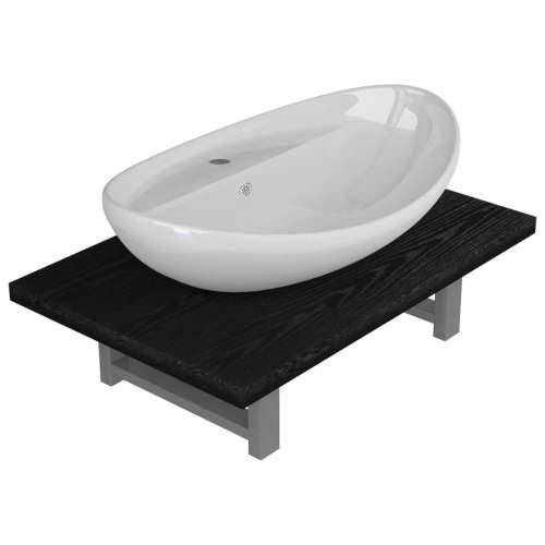 Dvodijelni set kupaonskog namještaja keramički crni - Crna 60 cm 1 Cijena
