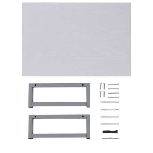 Dvodijelni set kupaonskog namještaja keramički bijeli - Bijela polica od 60 cm i okrugli umivaonik od 32,5 cm 1 Cijena