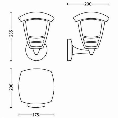 Rasvjetna tijela za zid Philips My Garden Creek Crna Aluminij A 60 W E27 Cijena