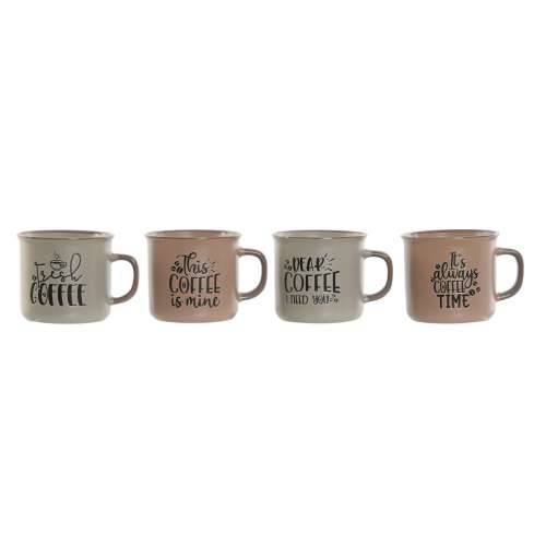 Set 4 Velikih Šalica Home ESPRIT Plava Roza Gres Keramika 285 ml 9 x 7 x 8 cm Cijena